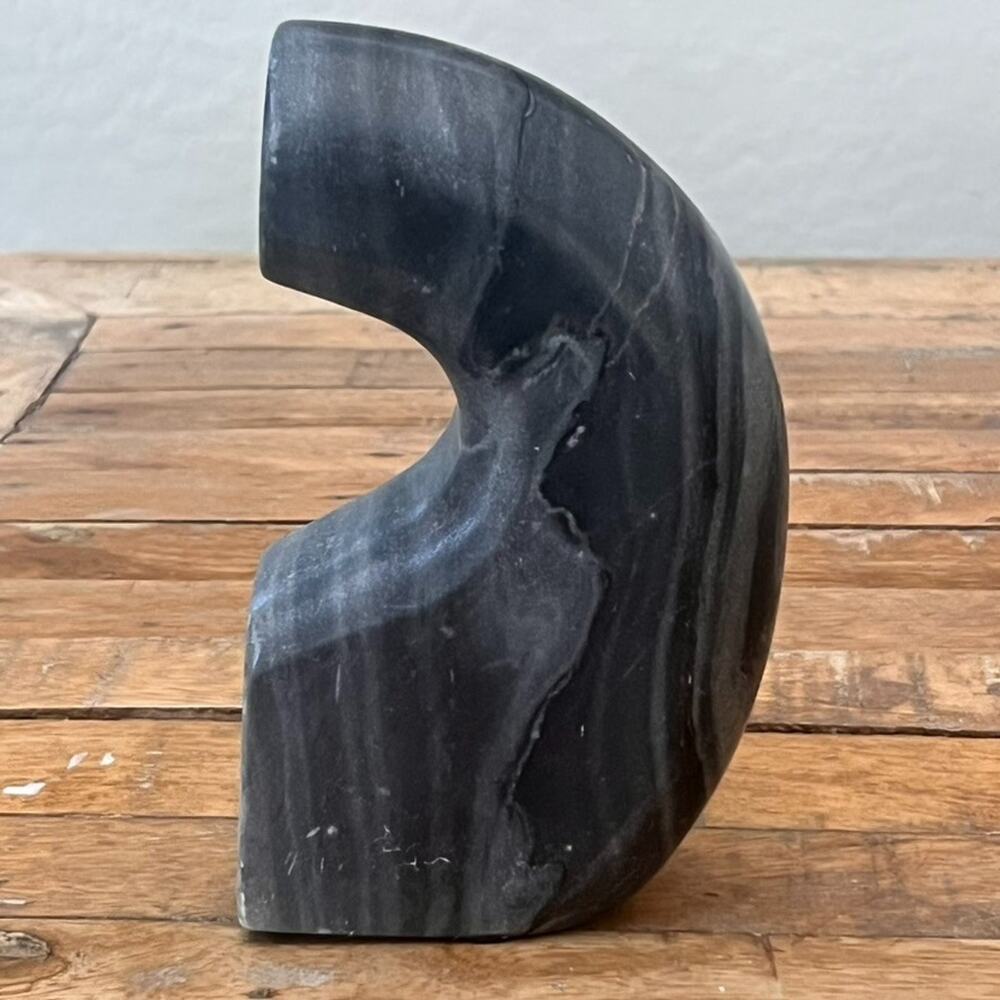 Perry Ellis x Mela Artisans Abstract Black Marble Sculpture 6.5 in Home Decor